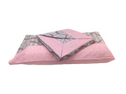 Completo Lenzuola Matrimoniale Cotone Fancy Home Linear Rosa