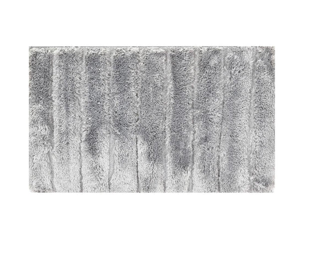 Tappeto Bagno a Pelo Lungo Grigio