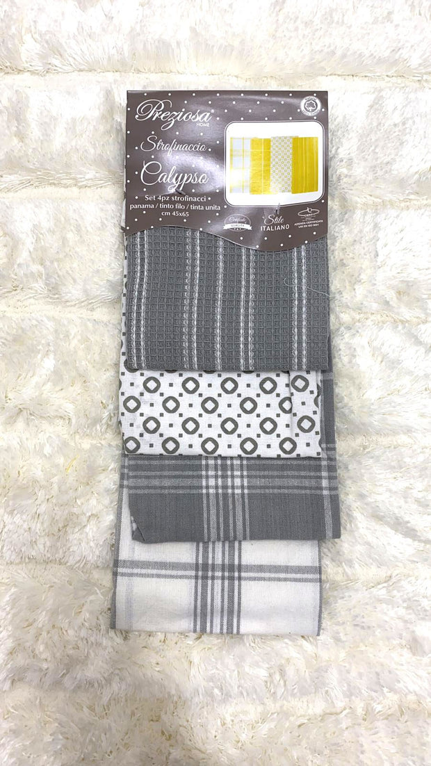 Set 4 Strofinacci Calipso Forme Grigio